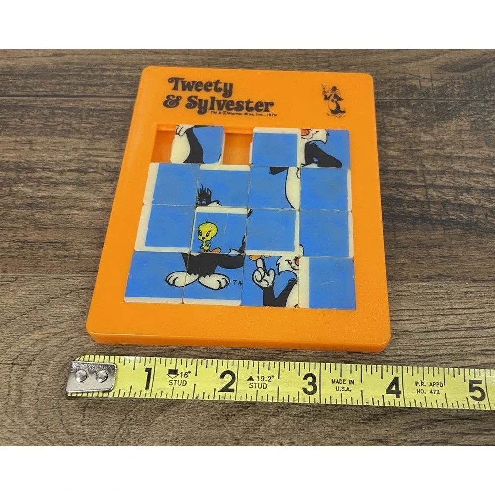 Vintage Sylvester & Tweety Plastic Slide Puzzle 1979 Looney Tunes Warner Bros